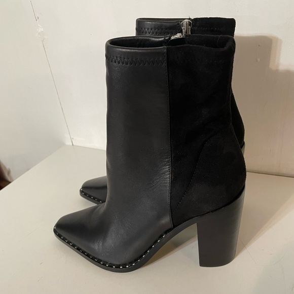 Aldo Black Leather Heeled Booties - Picture 4 of 12